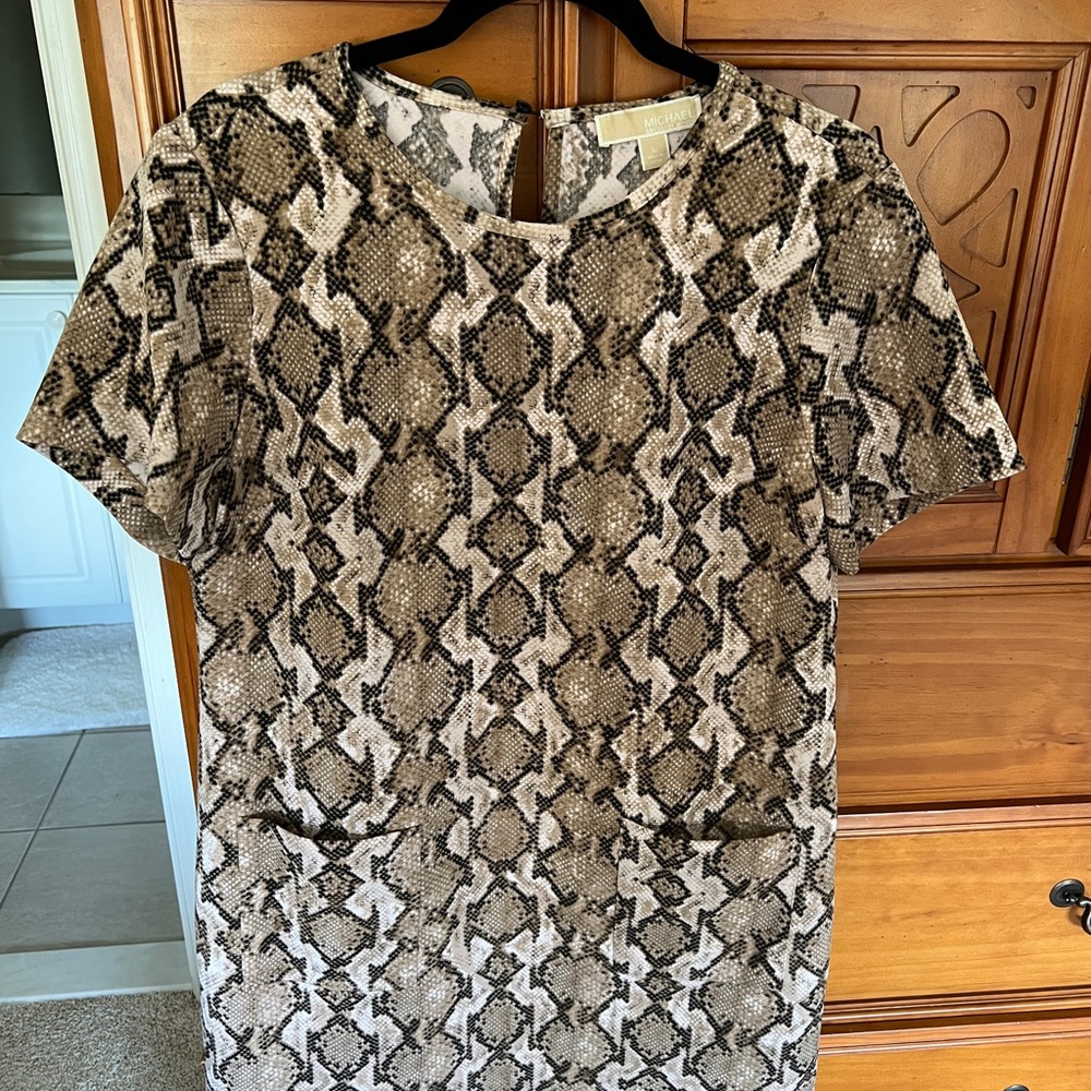 Michael Kors snake print knee length dress size L